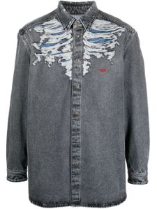 Diesel chemise en jean D-Simply-Over-Fsb à effet usé - Gris