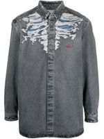 Diesel chemise en jean D-Simply-Over-Fsb à effet usé - Gris - thumbnail