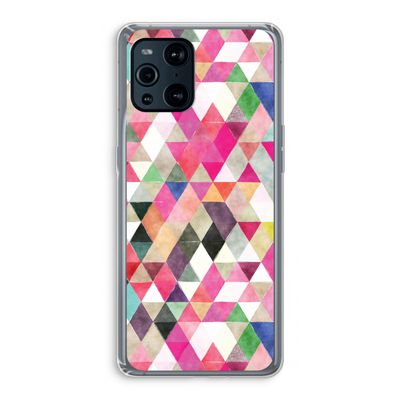 Gekleurde driehoekjes: Oppo Find X3 Transparant Hoesje