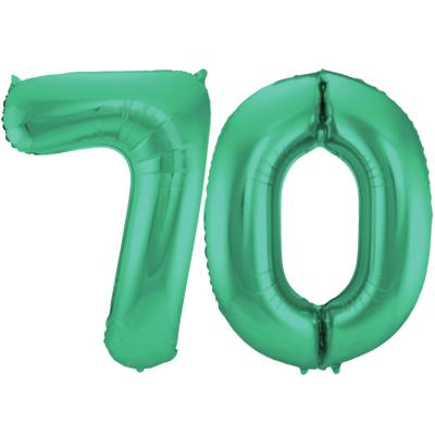 Folat Verjaardag Leeftijd folieballon - 70 jaar - groen - 86 cm - cijferballon groot