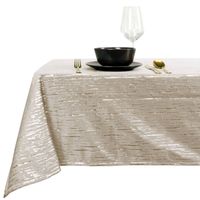 Unique Living tafelkleed kerst -ivoor wit -gouden streep-250 x 145cm - Tafellakens