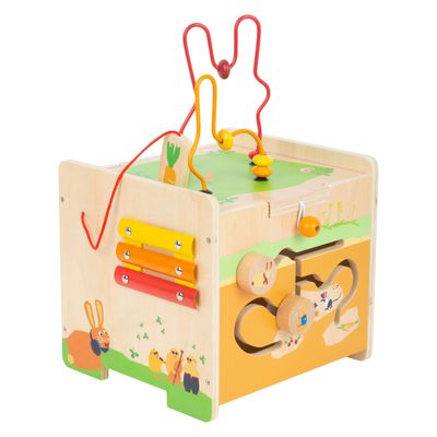 Small Foot houten activiteitenkubus en motoriekspiraal konijn