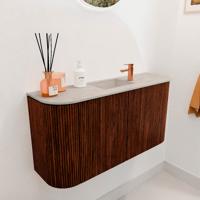 Toiletmeubel Mondiaz Joya Dlux | 83.2 cm | Meubelkleur Ruby | Faye wastafel Opalo Wasbak Midden | 1 kraangat