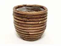 Van der Leeden Mandwerk BV bloempot rotan d7h8cm bronze