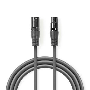 Nedis Gebalanceerde Audiokabel | XLR 3-Pins Male naar XLR 3-Pins Female | 15 m | 1 stuks - COTG15010GY150 COTG15010GY150