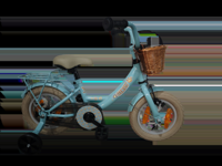 Bikefun Kinderfiets girly 12 inch - met mandje, zijwieltjes en remnaaf - blauw