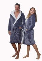 Sherpa badjas fleece - grijs-s/m Sherpa badjas fleece - grijs-s/m