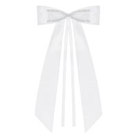 PartyDeco trouwauto antenne lint strik - Bruiloft - wit - 4x stuks - 14 cm - just married - Feestdecoratievoorwerp - thumbnail