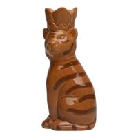 Kandelaar tijger bruin 8,5x6,6x18,5cm