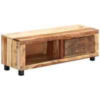 The Living Store Vintage TV-meubel - Massief gerecycled hout - 100 x 30 x 33 cm - 1 lade - 1 vak - thumbnail