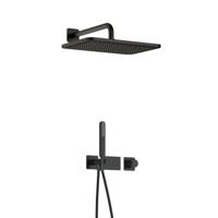 Hotbath Gal - GL106 - Inbouw Regendoucheset - Geborsteld Gunmetal PVD - Thermostatisch - Wandarm 35 cm - Hoofddouche 270x400 mm - Staafhanddouche - met GL106