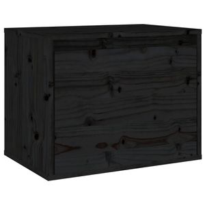 vidaXL Wandkast 45x30x35 cm massief grenenhout zwart