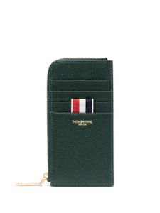 Thom Browne porte-cartes en cuir à fermeture zippée - Vert