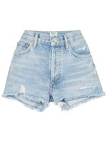 AGOLDE short en jean à effet usé - Bleu