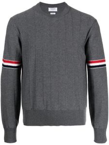 Thom Browne pull à bande RWB - Gris