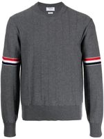 Thom Browne pull à bande RWB - Gris