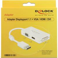 DeLOCK displayport > vga/hdmi/dvi adapter (wit, 0,16 meter)