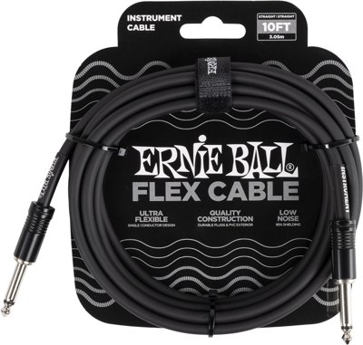 Ernie Ball 6434 Flex Cable 3 meter instrumentkabel zwart