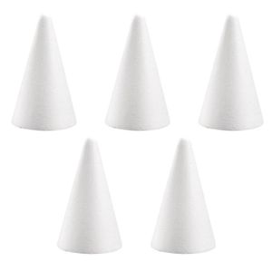 5x stuks hobby/DIY piepschuim kegel vormen 12 cm