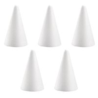 5x stuks hobby/DIY piepschuim kegel vormen 12 cm - thumbnail