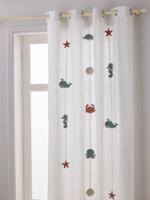 Under the Ocean eyelet gordijnslinger met zeedieren wit