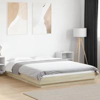 Bedframe bewerkt hout sonoma eikenkleurig 135x190 cm