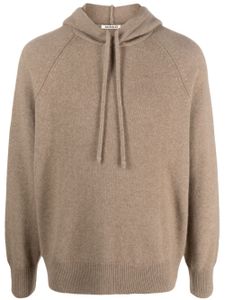 Auralee hoodie en cachemire à lien de resserrage - Marron