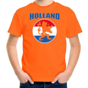 Oranje t-shirt Holland / Nederland supporter Holland met oranje leeuw EK/ WK voor kinderen