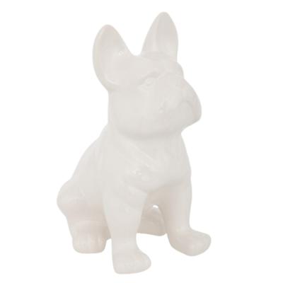 Beeldje Franse Bulldog hond Eden - 22 cm - keramiek - wit- beeld Beeldje Franse Bulldog hond Eden - 22 cm - keramiek - wit- beeld