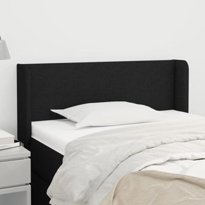 Hoofdbord met randen 103x16x78/88 cm stof zwart