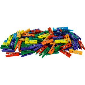 Mini knijpertjes - 200x st - gekleurd -2,5 cm - hout - miniknijpers - hobby