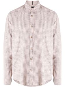 BOSS chemise en coton à pois - Marron