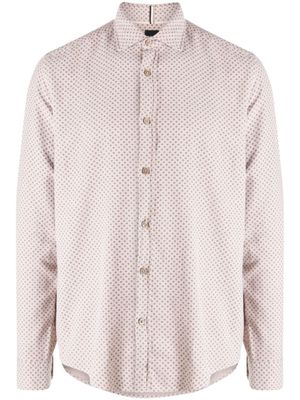 BOSS chemise en coton à pois - Marron