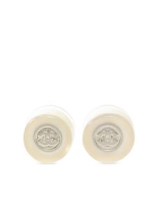 CHANEL Pre-Owned boucles d'oreilles à bouton CC (1986-1988) - Blanc