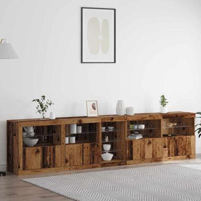 Dressoir Oud hout 283 x 37 x 67 cm Bewerkt hout