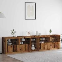 Dressoir Oud hout 283 x 37 x 67 cm Bewerkt hout