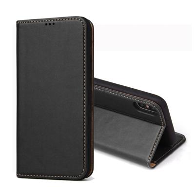 Dermis textuur PU horizontale Flip lederen case voor iPhone X/XS met houder & kaartsleuven & portemonnee (zwart)