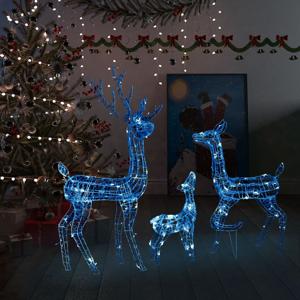 VidaXL Kerstversiering rendierfamilie 300 LED&apos;s blauw acryl