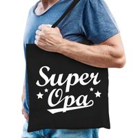 Super opa cadeau tas zwart katoen   -