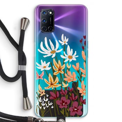Painted wildflowers: Oppo A52 Transparant Hoesje met koord