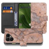 Bookcase Hoesje Fairphone 6 | Marmer Oranje Met Pasjes