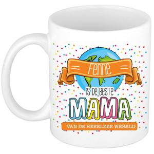 Naam mok mama Fenne - wit - de beste - keramiek - 300 ml - Moederdag/verjaardag