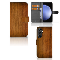 Samsung Galaxy S23 FE Book Style Case Donker Hout - thumbnail