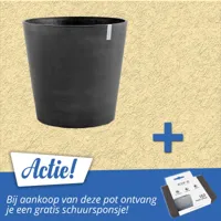 Bloempot Amsterdam 60 cm Donkergrijs Antraciet met wielen Ecopots