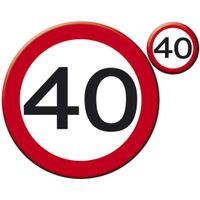 8x stuks Placemats en onderzetters 40 jaar thema