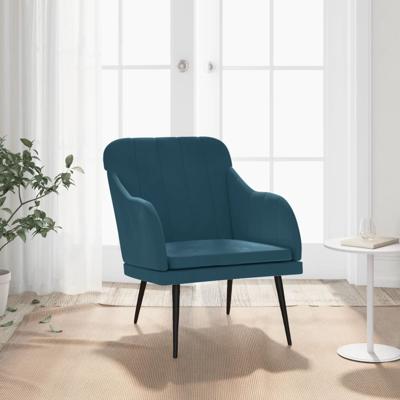 Fauteuil 63x76x80 cm fluweel blauw