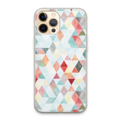Gekleurde driehoekjes pastel: iPhone 13 Pro Max Transparant Hoesje