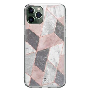 iPhone 11 Pro Max siliconen telefoonhoesje - Stone grid