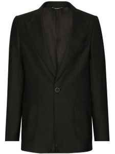 Dolce & Gabbana blazer en soie mélangée Portofino à simple boutonnage - Noir