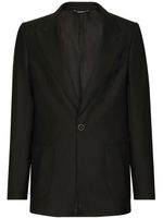 Dolce & Gabbana blazer en soie mélangée Portofino à simple boutonnage - Noir